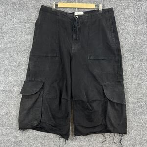 Entire Studios Shorts Mens Large Freight Cargo Denim Black Distressed Streetwear